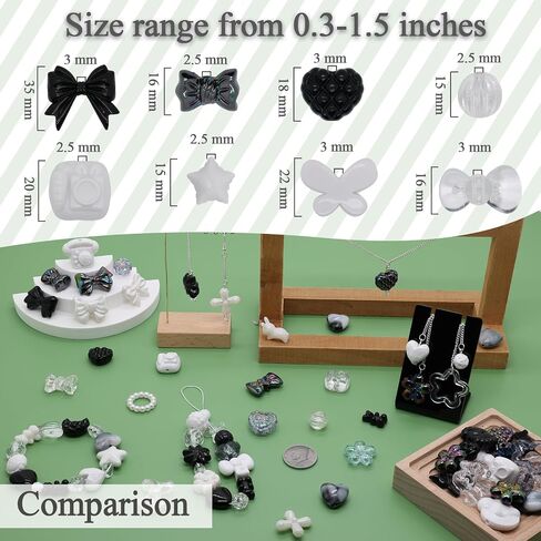 Cute Acrylic Beads for Bracelets, Aesthetic Assorted Beads for Jewelry Making, Star Flower Heart Bracelet Charms, Kawaii Random Style for DIY Necklace Keychain Earrings Phone Charms Decoration in Saudi Arabia