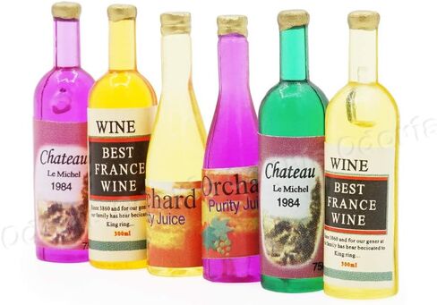 Odoria 1/12 Miniature Wine Bottles 6Pcs Dollhouse Decoration Accessories in Saudi Arabia