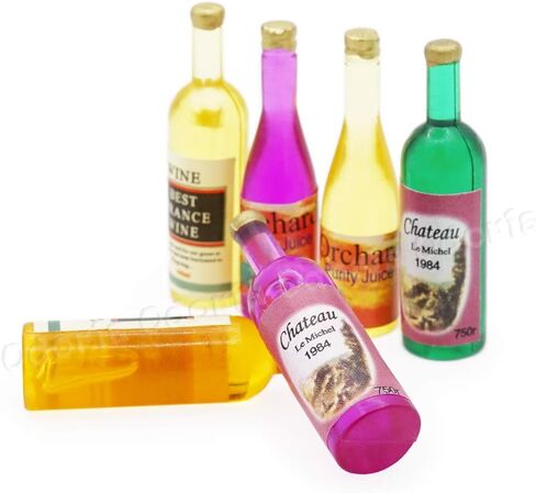Odoria 1/12 Miniature Wine Bottles 6Pcs Dollhouse Decoration Accessories in Saudi Arabia