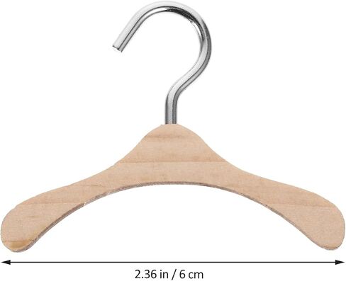iplusmile 10pcs Wooden Doll Hangers, 2.95 Inch Mini Clothes Hangers for Doll Closet, Dollhouse Wardrobe Accessories, Clothing Storage and Display in Saudi Arabia