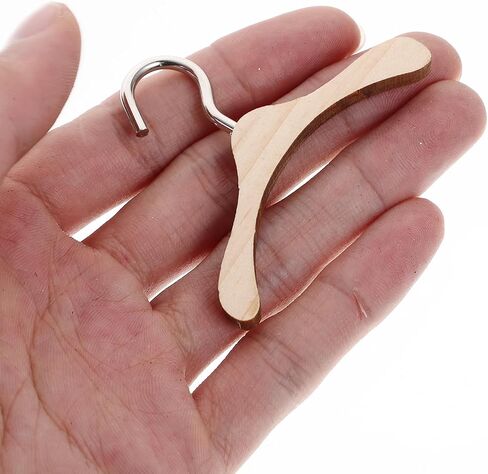 iplusmile 10pcs Wooden Doll Hangers, 2.95 Inch Mini Clothes Hangers for Doll Closet, Dollhouse Wardrobe Accessories, Clothing Storage and Display in Saudi Arabia