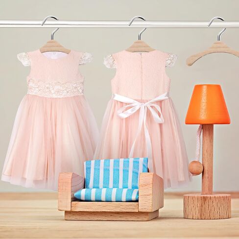 iplusmile 10pcs Wooden Doll Hangers, 2.95 Inch Mini Clothes Hangers for Doll Closet, Dollhouse Wardrobe Accessories, Clothing Storage and Display in Saudi Arabia