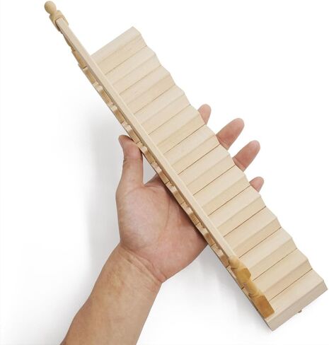 درج Dollhouse Dollhouse مع حديدي مصغرة: 1/12 SCALE STAIRS مع الدرابزين اليسرى للحديقة الخيالية - الأثاث الخشبي المصغر غير المكتمل DIY ، التجميع مطلوب in Kuwait