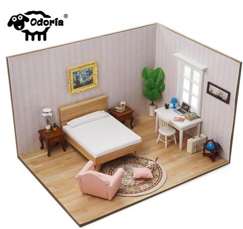 درج Dollhouse Dollhouse مع حديدي مصغرة: 1/12 SCALE STAIRS مع الدرابزين اليسرى للحديقة الخيالية - الأثاث الخشبي المصغر غير المكتمل DIY ، التجميع مطلوب in Kuwait