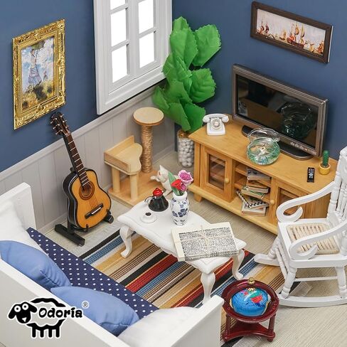 درج Dollhouse Dollhouse مع حديدي مصغرة: 1/12 SCALE STAIRS مع الدرابزين اليسرى للحديقة الخيالية - الأثاث الخشبي المصغر غير المكتمل DIY ، التجميع مطلوب in Kuwait