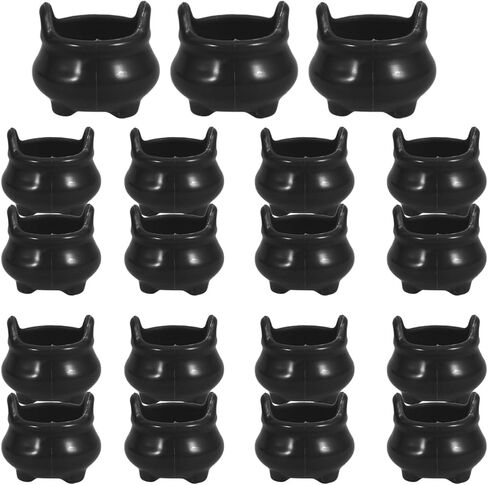 DECHOUS 20Pcs Mini Cauldron Halloween Dollhouse Miniature Witch Cauldron Set 1 12 Scale Doll House Decorations for Halloween Micro Landscape Party Decoration, Black in Saudi Arabia