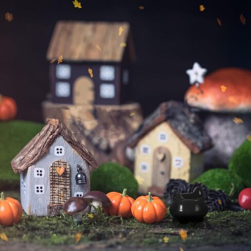 DECHOUS 20Pcs Mini Cauldron Halloween Dollhouse Miniature Witch Cauldron Set 1 12 Scale Doll House Decorations for Halloween Micro Landscape Party Decoration, Black in Saudi Arabia