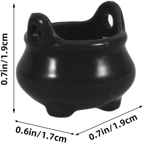 DECHOUS 20Pcs Mini Cauldron Halloween Dollhouse Miniature Witch Cauldron Set 1 12 Scale Doll House Decorations for Halloween Micro Landscape Party Decoration, Black in Saudi Arabia