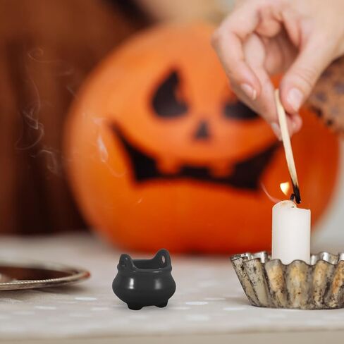 DECHOUS 20Pcs Mini Cauldron Halloween Dollhouse Miniature Witch Cauldron Set 1 12 Scale Doll House Decorations for Halloween Micro Landscape Party Decoration, Black in Saudi Arabia