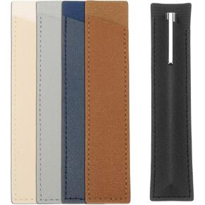 PATIKIL 5 Pcs Leather Pen Pouch Sleeve for Single, Handmade Fountain Pen Pouch Pencil Protective Cover Holder for Touch Ballpoint Pencil Hardcover Journals Notebook, Multicolor in Saudi Arabia
