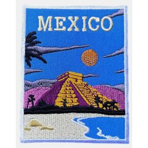 عام مكسيكو تصحيح (3.5 بوصة) حديد/شارة سبحت El Castillo Mayan Transe Travel Emblem Chichen Itza Yucatan Crest DIY بقع ، كبيرة in Kuwait