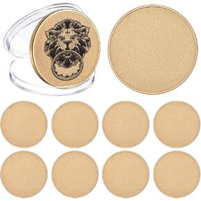 10 Pcs Blank Challenge Coins for Engraving, Aemygo 40mm Solid Brass Engraving Blanks Coin with Threaded Edged, Laser Engravable Stamping Coin for DIY Crafts, Commemorative, Collection Supplies in Kuwait