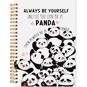 LADOCK Cute Panda Notebook, Panda Gifts for Women Journal, Pandas Lover Gifts, Cute School Supplies, Always Be Yourself Unless You Can Be A Pandas Spiral Notebook, 5.5x8.3 in Saudi Arabia