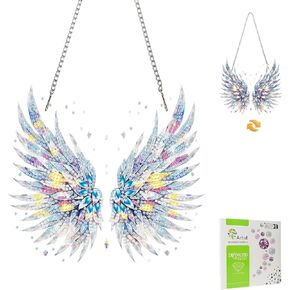 Masendp Hanging Diamond Art Kits for Adults, Special Shaped Feather of Light Diamond Painting Pendant Ornaments Kit DIY Crystal Rhinestone Gem for Home Decoration and Gifts in Saudi Arabia