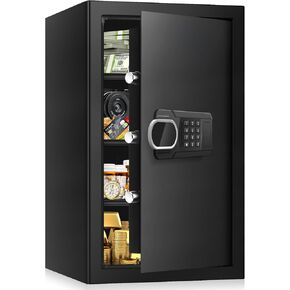 1.2 Cubic Feet Small Fire Safe Box for Home, Fireproof Lock Box, Security Money Safe with Digital Keypad, Spare Keys and Removable Shelf, Personal Home Safes for Money, Jewelry, ID Documents in Saudi Arabia