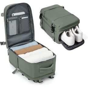 حقيبة ظهر للسفر للنساء الرجال ، معتمدة من رحلة على ظهرها مع مقصورة الأحذية ، حقيبة سفر على ظهر محمول محمول مقاومة للماء - مثالية للاعتماد ، المشي لمسافات طويلة ، الرياضة والصالة الرياضية ، البيج مع اللون البني in Kuwait