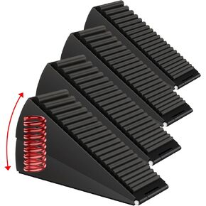 4 Pack Adjustable Spring Door Stoppers Heavy Duty, 3 Inches High Tall Large Metal Door Wedge Stopper, Strongest Rubber Doorstop for Bottom of Doors, Stainless Steel Doorstop for Any Heavy Doors in Saudi Arabia