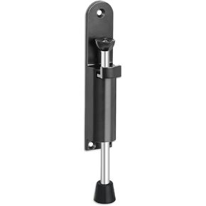 Adjustable Telescopic Kickdown Door Stopper, Elfthloo Heavy-Duty Commercial Spring-Loaded Foot-Operated Door Stop Holder, Easy Step On/Off Release, Wall Protector, Big Size Black (1 Pack) in Saudi Arabia
