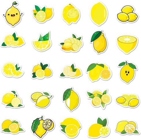 50pcs الفاكهة الكرتونية: ملصقات الليمون حزمة للأطفال المراهقين مقاوم للماء ملصقات الفينيل للمهدرات للهواتف المحمولة كمبيوتر الكمبيوتر اللوحي الكمبيوتر اللوحيات Waterbottles أمتعة دفتر ، حزمة الفاكهة العصرية (الليمون) in Kuwait