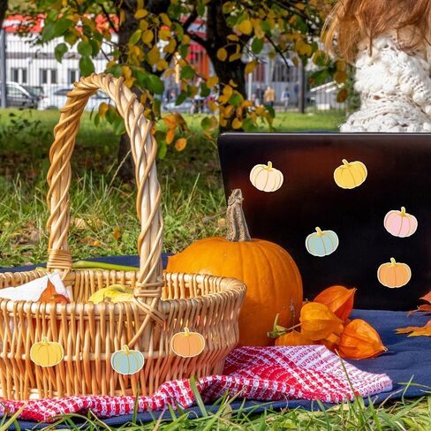 1000Pcs Fall Stickers Gold Foil Pastel Pumpkin Adhesive Paper Decals for Autumn Harvest Thanksgiving Party DIY Crafts Envelope Scrapbook Supplies in Saudi Arabia