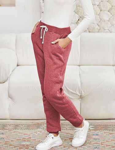 Yeokou Womens Sherpa Lined Sweatpants Winter Warm Fleece Pants in Kuwait