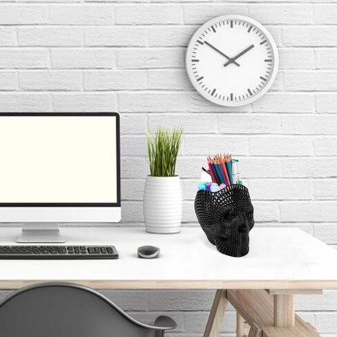 3D المطبوعة المطبوعة منظم فرشاة الفرشاة المطبوعة ، حامل قلم القلم للمكتب ، ديكور منزلي عصبي للمكاتب الثابتة ، ملحقات مكتب هالوين القوطية in Kuwait