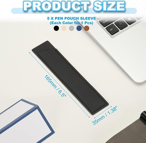 PATIKIL 5 PCS LEATHER PEN PUCH SLEEVE for Single ، Fointain PENT PEN POUCH PENCERT COVER in Saudi Arabia