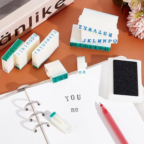 UNICRAFTALE 52Pcs American Typewriter Pegz Green American Typewriter Font Connectable Uppercase & Lowerase Alphabet Stamp Set Letters A-Z Alphabet Stamp Set for Party Journal Scrapbooking in Saudi Arabia