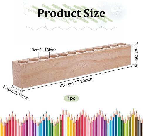 UNICRAFTALE Wooden Colored Pencil Holder Crayon Holder with 12 Holes Pencils Organizer Storage for Kids Storage Caddy Case Pen Holder for Colored Pencils Markers Crayons Desk Accessories in Saudi Arabia