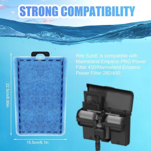 Boxob 10pcs Rite-Size Extridges استبدال خراطيش مرشح Marineland Emperor Pro 450 280 400 ، إكسسوارات مرشح الحوض لترشيح خزان الأسماك متعدد المراحل in Saudi Arabia