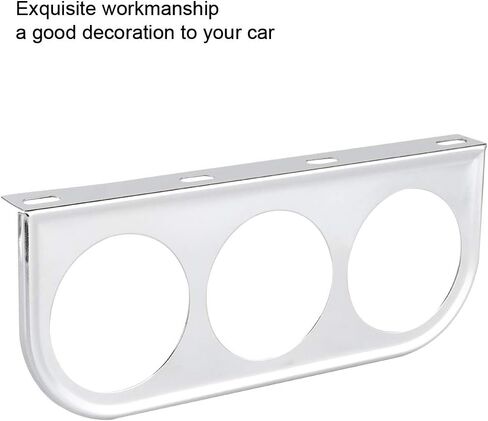 Meter Mount Holder, 52mm/2in 3-Hole Triple Instrument Panel Shell Gauge Mounting Bracket Car Dashboard Meter Iron Holder(Black) in Kuwait