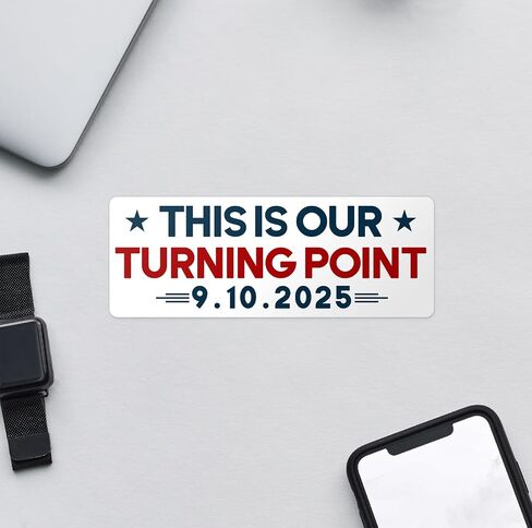 هذا هو نقطة تحولنا Charlie Kirk Memorial Sticker Secal Notebook Car Car Car Carpall 5.5 " in Saudi Arabia