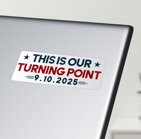 هذا هو نقطة تحولنا Charlie Kirk Memorial Sticker Secal Notebook Car Car Car Carpall 5.5 " in Saudi Arabia