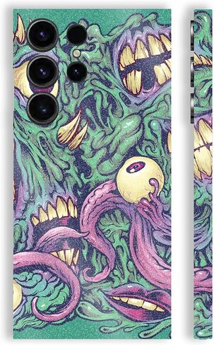 MightySkins Glossy Glitter Skin Compatible with Samsung Galaxy S23 Ultra Full Wrap - Eyes and Teeth | Protective, Durable High-Gloss Glitter Finish | Easy to Apply & Change Styles | Made in The USA in Saudi Arabia
