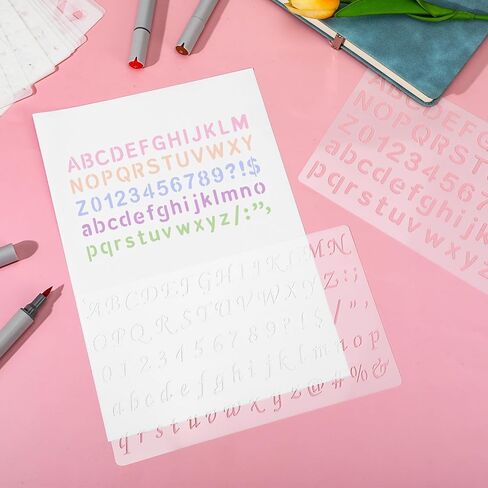 15 PCS ETTERTESTS ، قالب علامات ترقيم alphabet stencil قالب الحرف البلاستيكية لخشب الحائط الصخور الصخور اللافت in Kuwait