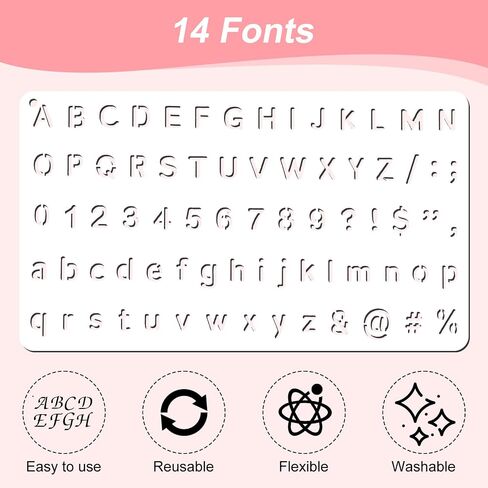 15 PCS ETTERTESTS ، قالب علامات ترقيم alphabet stencil قالب الحرف البلاستيكية لخشب الحائط الصخور الصخور اللافت in Kuwait