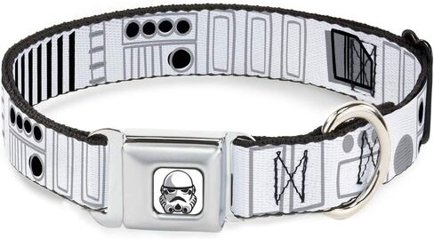 Star Wars Pet Collar, Dog Collar Metal Seatbelt Buckle, Star Wars Stormtroopers Utility Belt Bounding White Grays, 20 to 31 Inches 1.5 Inch Wide in Saudi Arabia