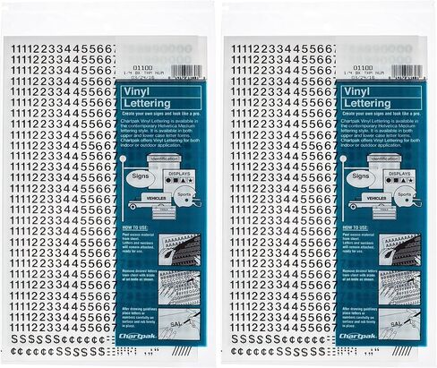 CHARTPAK Self-Adhesive Vinyl Numbers, 1/4 Inch High, Black, 718 per Pack (01100) in Saudi Arabia