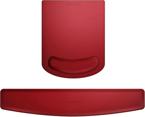 PU Leather Mouse Pads Wrist Rest Support and Keyboard Wrist Rest Pad Set for Laptop Computer Mac,Ergonomic Memory Foam,Non-Slip Base Mouse pad,Easy Typing and Relieve Wrist Pain(Red) in Saudi Arabia
