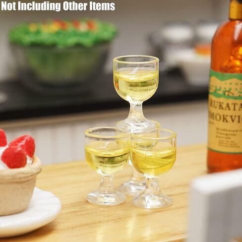 Odoria 1/12 Miniature Wine Glasses 4Pcs Dollhouse Decoration Accessories, Red Wine in Saudi Arabia