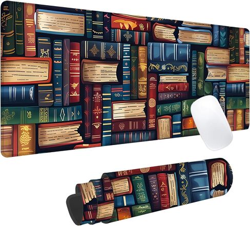 Book Book Gaming Mouse Pad ، Office Desk Mat ، Base Rubber Base المضاد للانزلاق بارد منصات الماوس الجمالية لجهاز الكمبيوتر المحمول للمفاتيح School Home Desktop Gamer Decorities 31.5 "× 11.8" in Kuwait