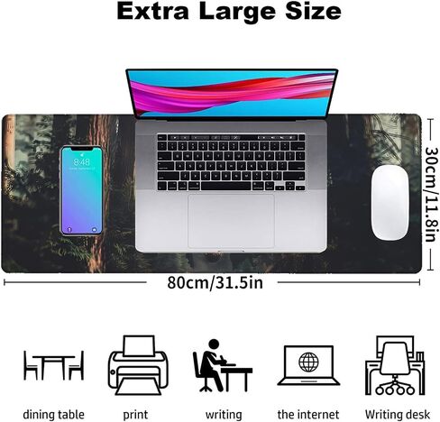 Vintage Book Gaming Mouse Pad, Office Desk Mat, Anti-Slip Rubber Base Cool Aesthetic Mouse Pads for Computer Laptop Keyboard School Home Desktop Gamer Home Accessories Decor 31.5" x 11.8" in Saudi Arabia