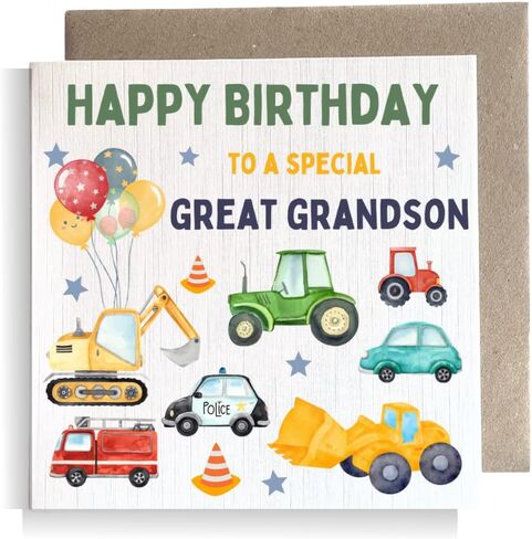 Second Ave Digger Great Greatson Children Children Card Card Car Car Square لعيد ميلاد الصبي in Saudi Arabia
