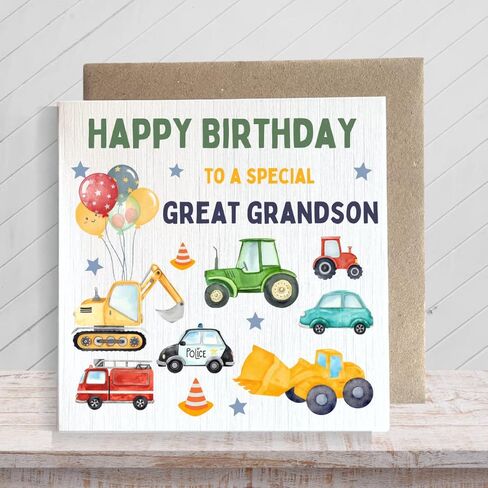 Second Ave Digger Great Greatson Children Children Card Card Car Car Square لعيد ميلاد الصبي in Saudi Arabia
