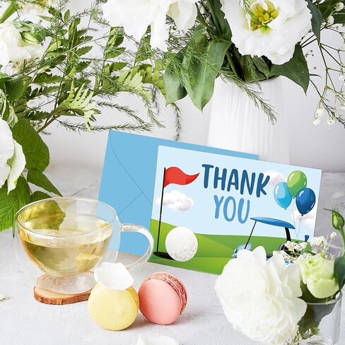 Whaline 24pcs Golf Golf Thank You Cards Golf Corp Cart Card Card Blean Green Green Note Cards مع ملصق مغلف لمستلزمات حفلات عيد الميلاد الرياضية in Kuwait