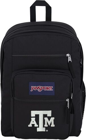 Jansport NCAA حقيبة ظهر مرخصة رسميًا ، Texas A&M Aggies ، طالب كبير مع كمبيوتر محمول مقاس 15 بوصة ، حقيبة كمبيوتر مقصوران مع مقبض زجاجة ومقبض ، وحمامات الكتب ، والأسود in Saudi Arabia
