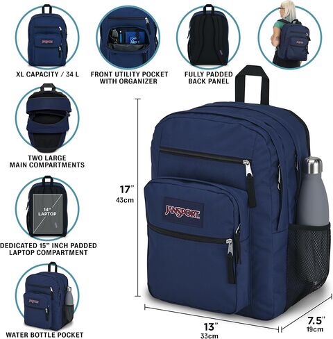 Jansport NCAA حقيبة ظهر مرخصة رسميًا ، Texas A&M Aggies ، طالب كبير مع كمبيوتر محمول مقاس 15 بوصة ، حقيبة كمبيوتر مقصوران مع مقبض زجاجة ومقبض ، وحمامات الكتب ، والأسود in Saudi Arabia