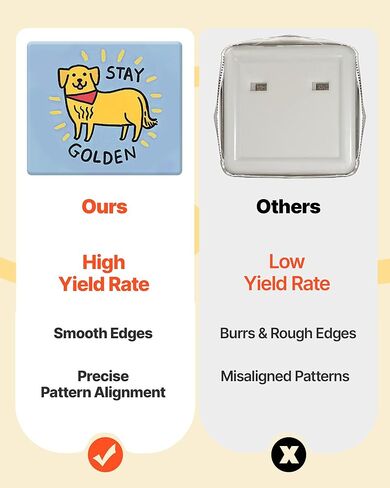 VEVOR Button Maker Machine, 1.97 x 1.97 in Square, Plastic Pin Maker with Tinplate Front Shells, Plastic Back Covers, Magnetic Backings and Transparent Films, Ergonomic Handle, for DIY Badges, Blue in Kuwait