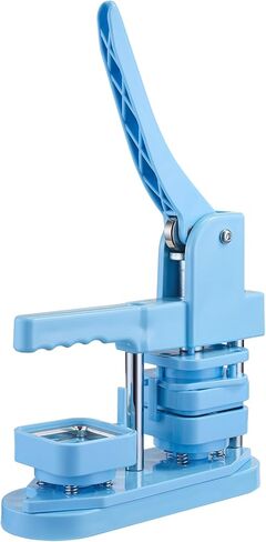 VEVOR Button Maker Machine, 1.97 x 1.97 in Square, Plastic Pin Maker with Tinplate Front Shells, Plastic Back Covers, Magnetic Backings and Transparent Films, Ergonomic Handle, for DIY Badges, Blue in Kuwait