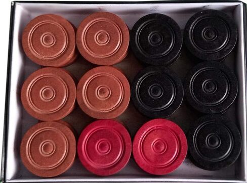 Carrom Board Wood Coins 24-Coins 1-Striker المستخدمة في بطولة Carrom الدولية بنسبة 100 ٪ in Saudi Arabia